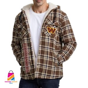 Washington Football Team NFL Style Zip Fleece Flannel Jacket For Fans