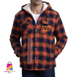 Washington Football Team NFL Style Zip Fleece Flannel Jacket For Fans