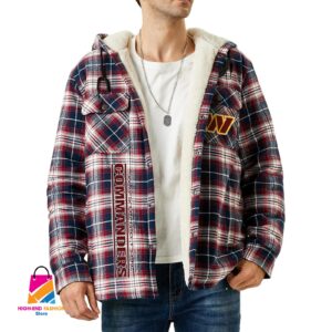 Washington Football Team NFL Style Zip Fleece Flannel Jacket For Fans