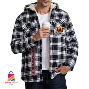 Washington Football Team NFL Style Zip Fleece Flannel Jacket For Fans