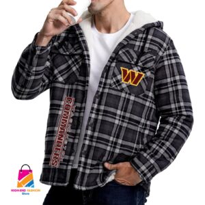 Washington Football Team NFL Style Zip Fleece Flannel Jacket For Fans
