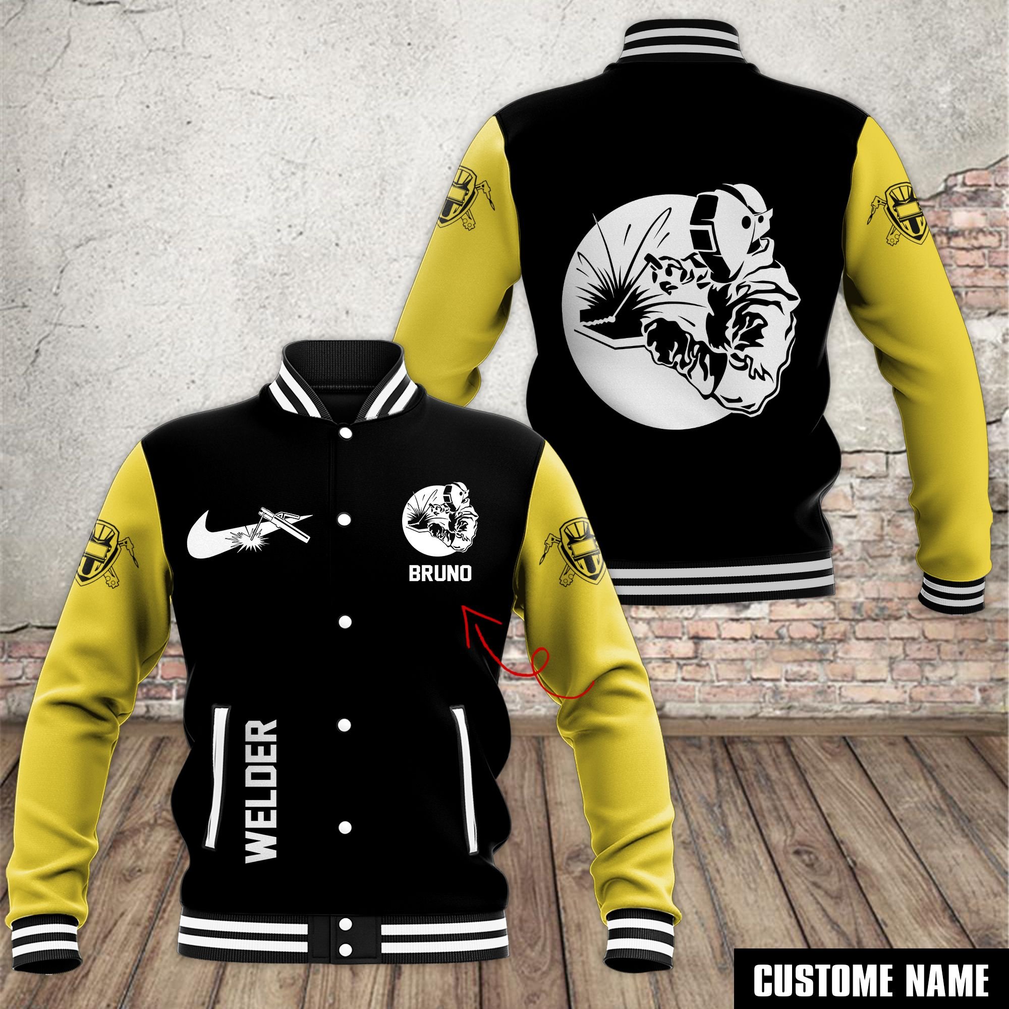 Welder Style Baseball Jacket For Fans