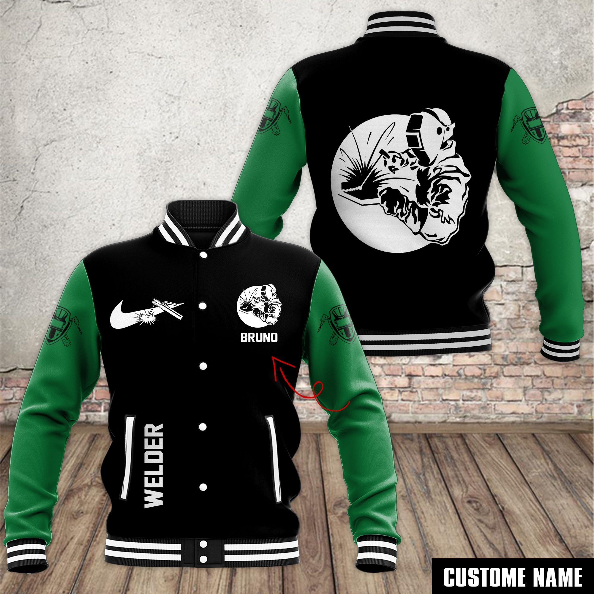Welder Style Baseball Jacket For Fans