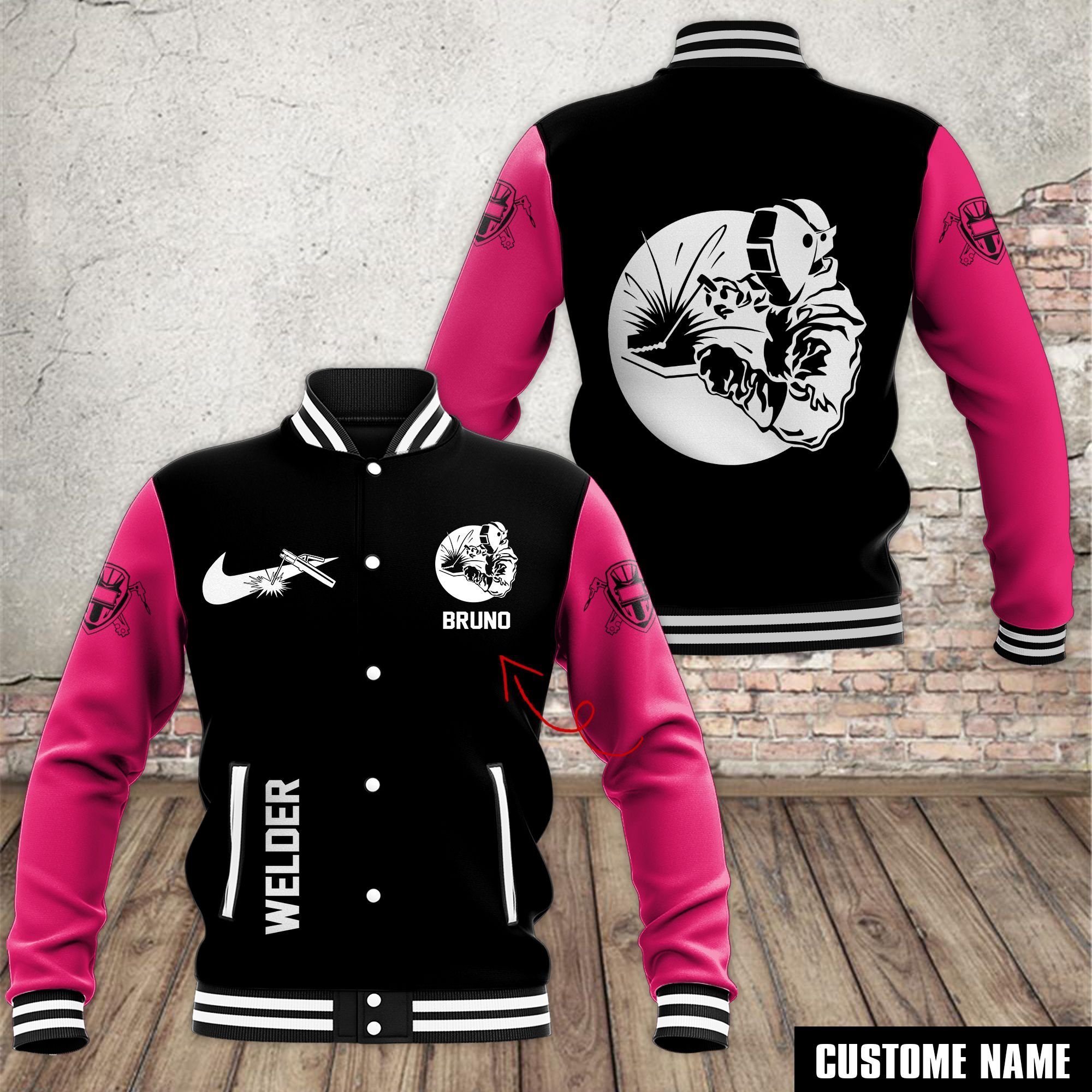 Welder Style Baseball Jacket For Fans