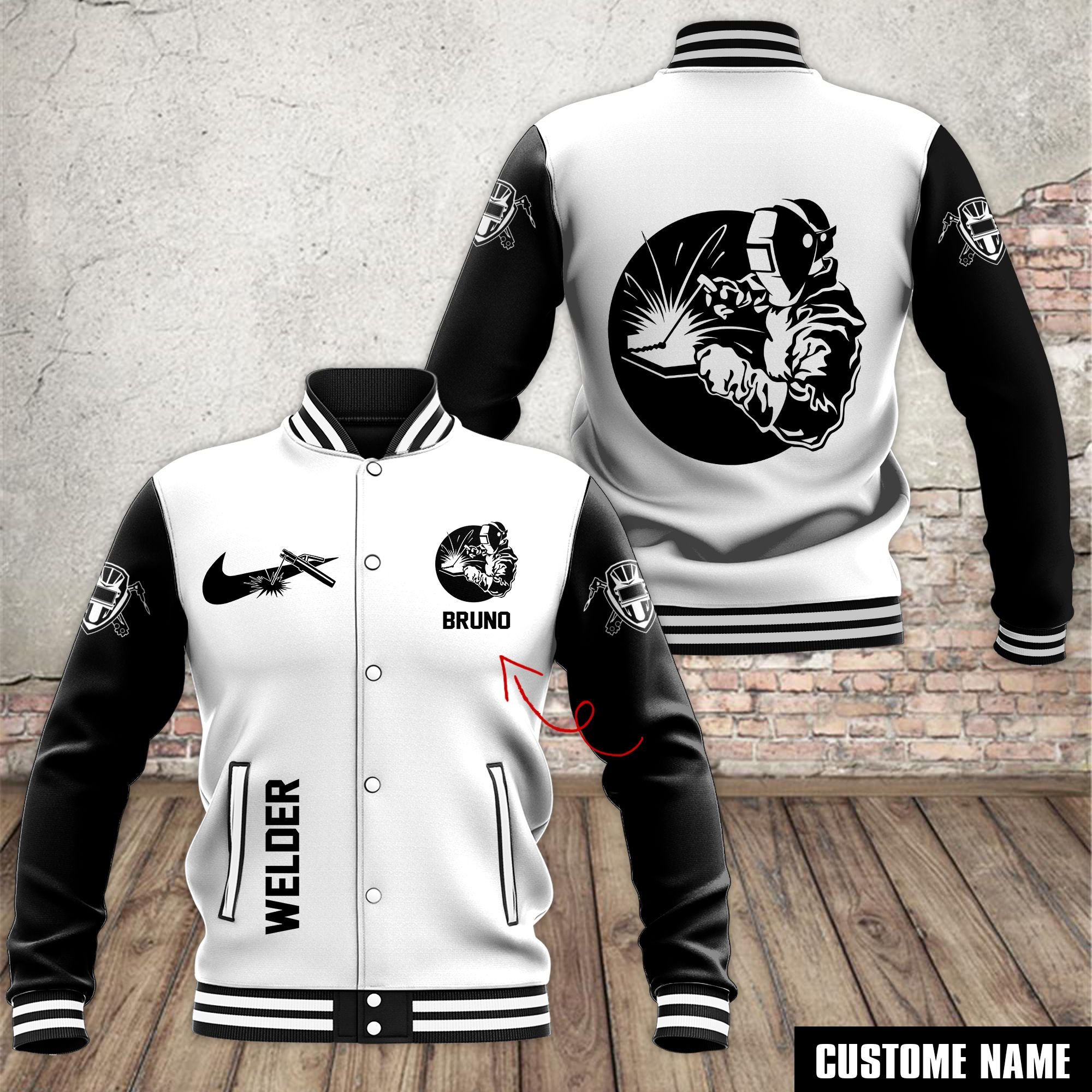Welder Style Baseball Jacket For Fans