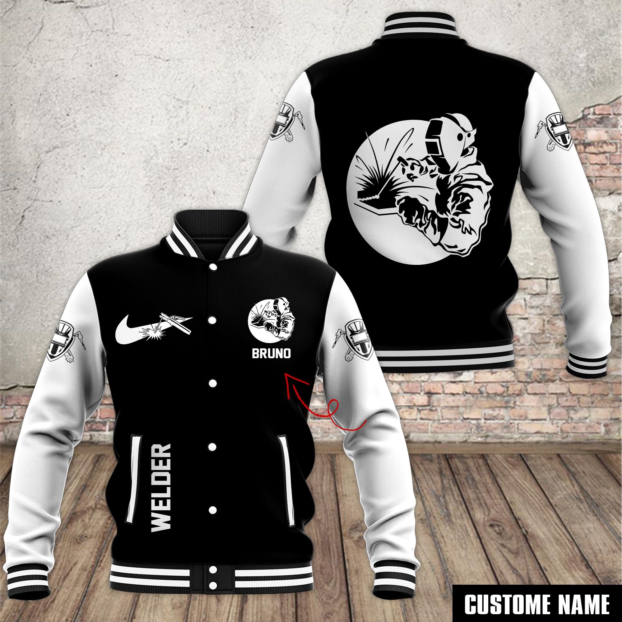 Welder Style Baseball Jacket For Fans