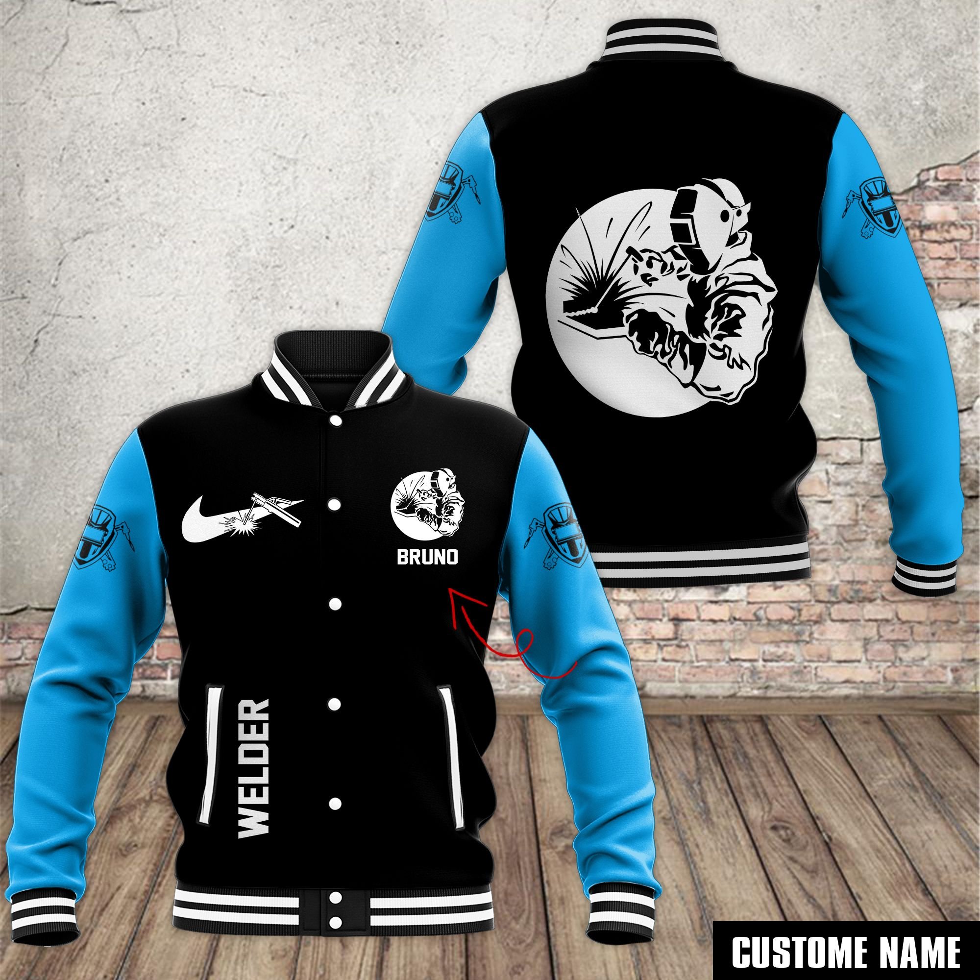 Welder Style Baseball Jacket For Fans