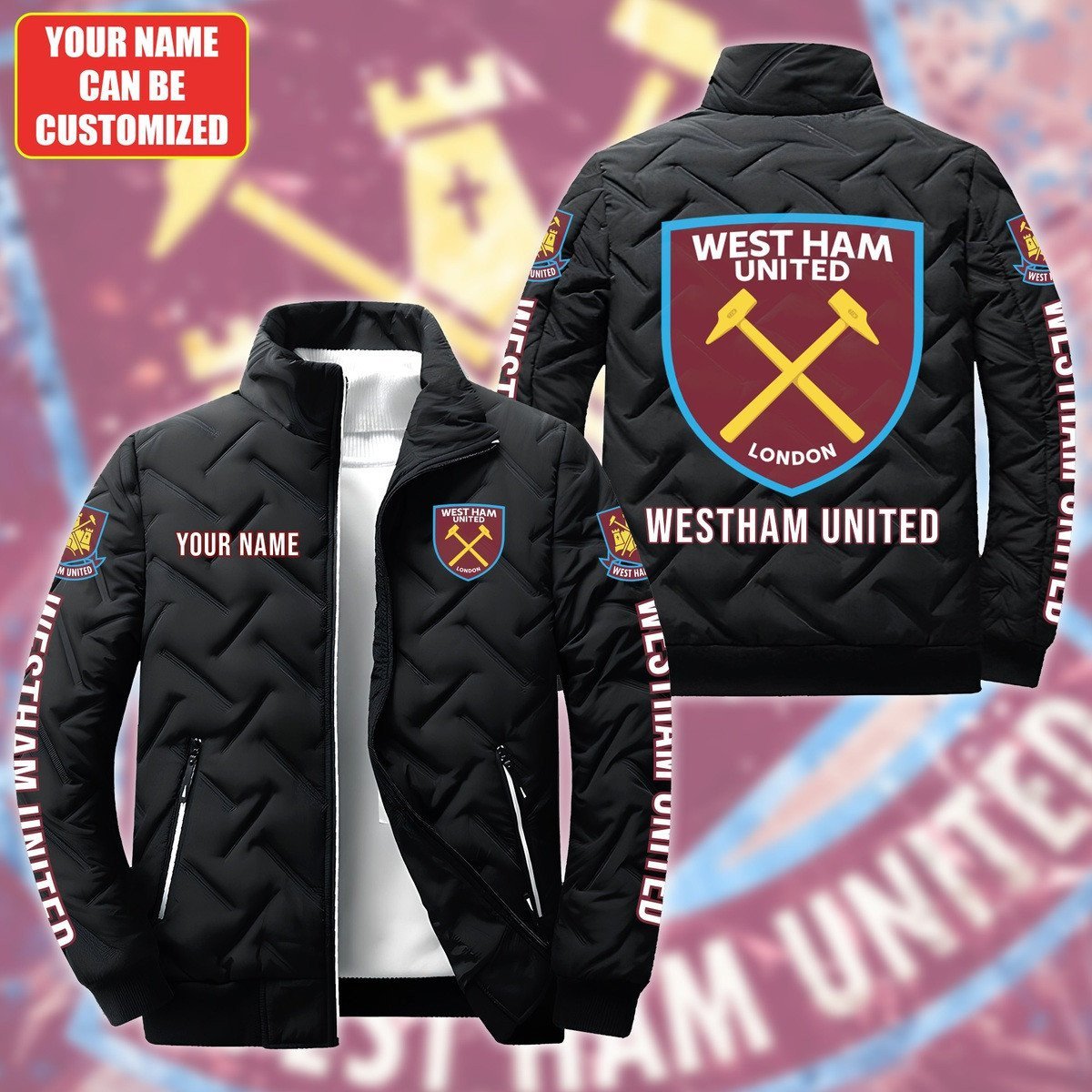 West Ham United EPL Style Puffer Jacket For Fans