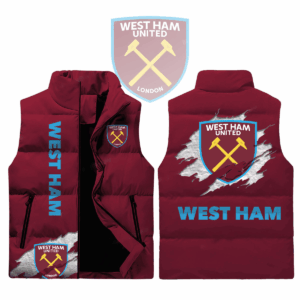 West Ham United EPL Style Sleeveless Puffer Jacket For Fans