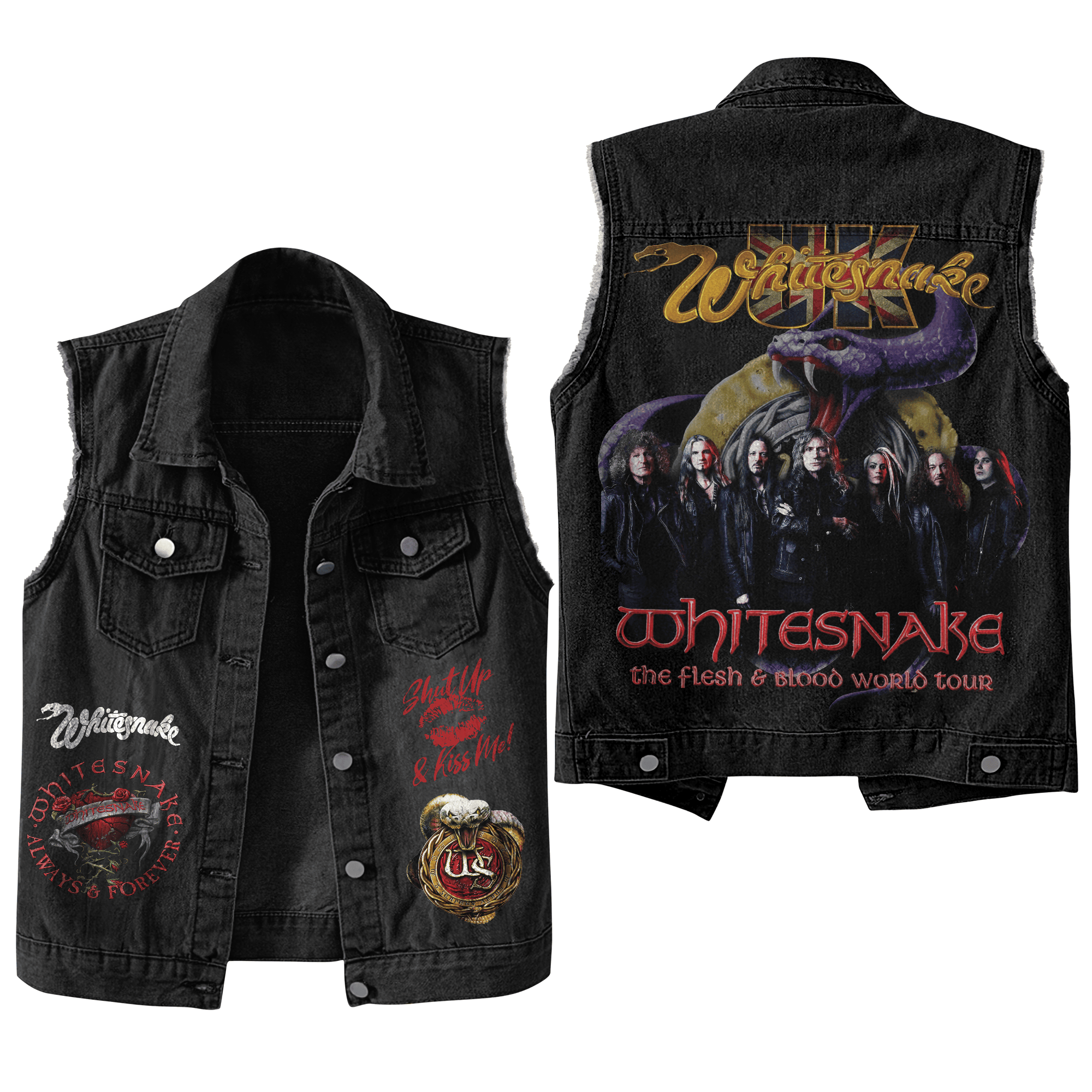 Whitesnake Music Style Sleeveless Jacket For Fans