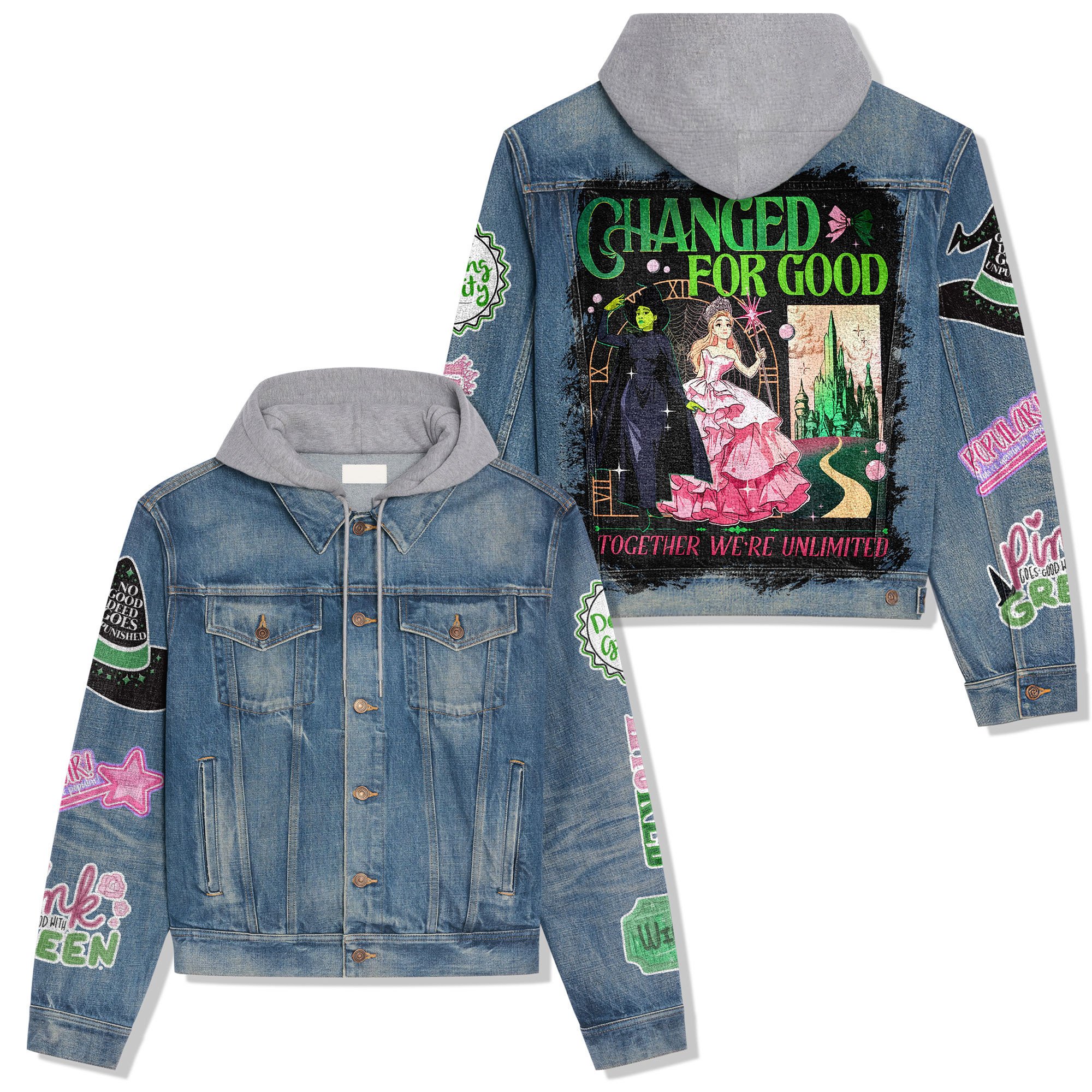 Wicked Music Style Hooded Denim Jacket For Fans