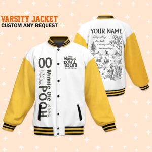 Winnie the Pooh Cartoon Style Baseball Jacket For Fans
