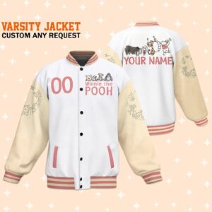 Winnie the Pooh Cartoon Style Baseball Jacket For Fans