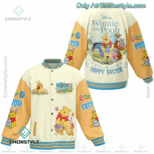 Winnie the Pooh Cartoon Style Baseball Jacket For Fans