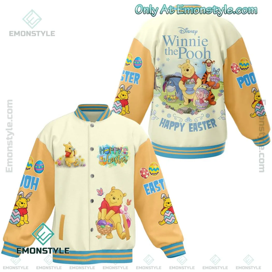 Winnie the Pooh Cartoon Style Baseball Jacket For Fans