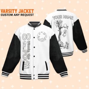 Winnie the Pooh Cartoon Style Baseball Jacket For Fans