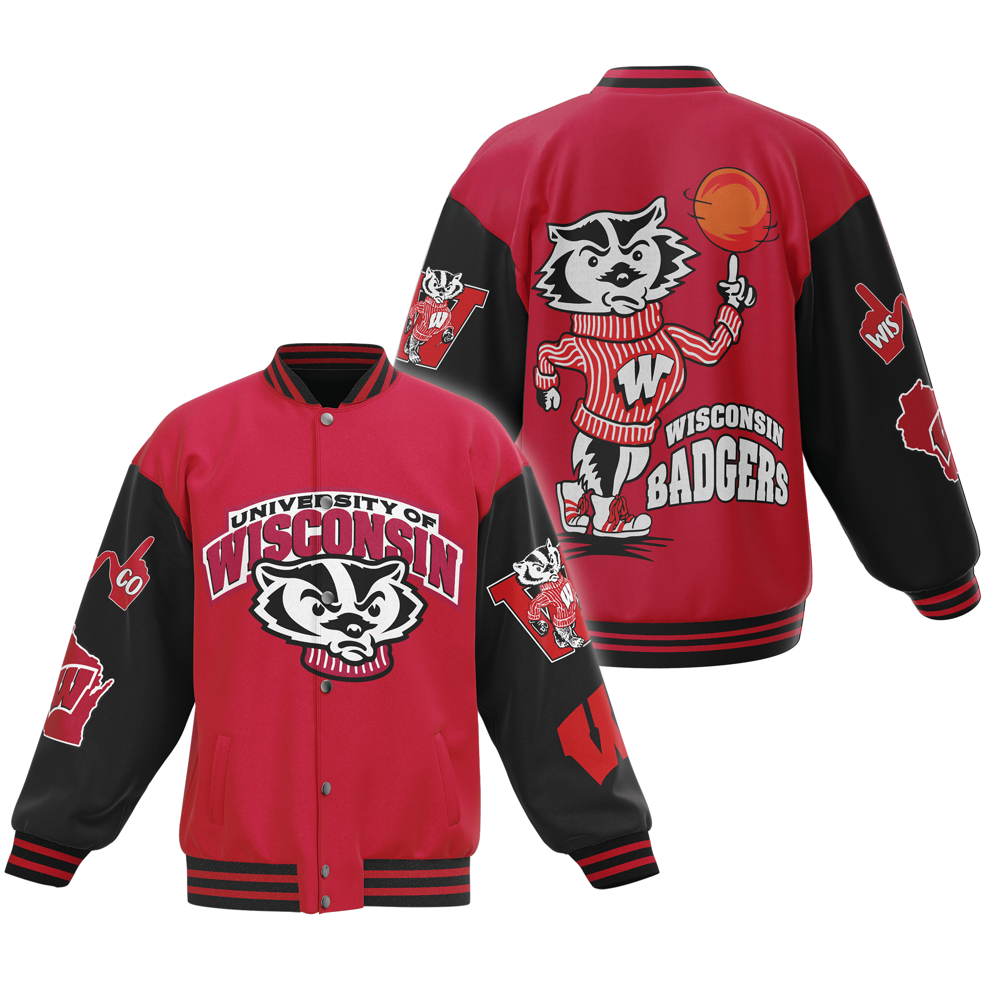 Wisconsin Badgers NCAA Style Baseball Jacket For Fans