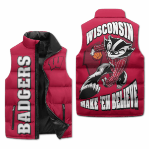 Wisconsin Badgers NCAA Style Sleeveless Puffer Jacket For Fans