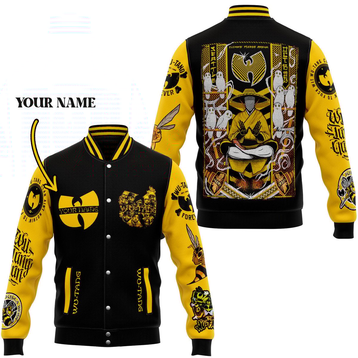 Wu-Tang Clan Music Style Baseball Jacket For Fans