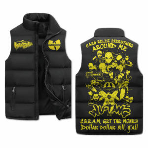 Wu-Tang Clan Music Style Sleeveless Puffer Jacket For Fans