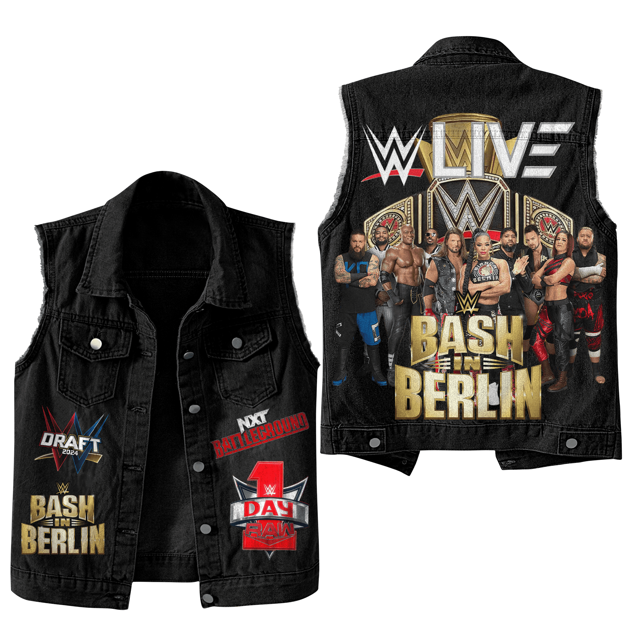 WWE Bash in Berlin WWE Style Sleeveless Jacket For Fans