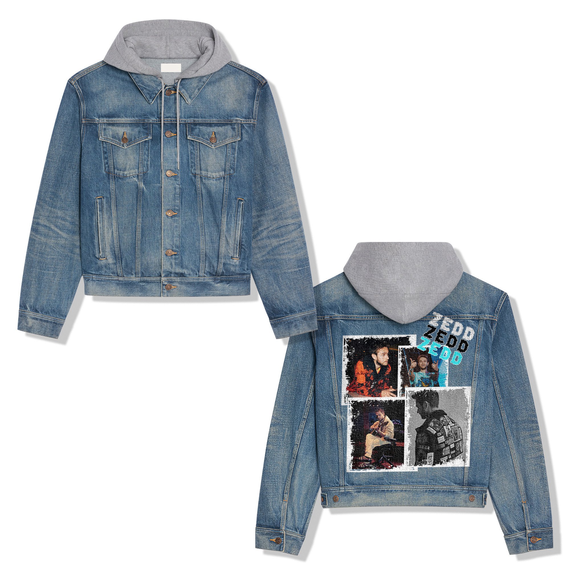 Zedd Music Style Hooded Denim Jacket For Fans
