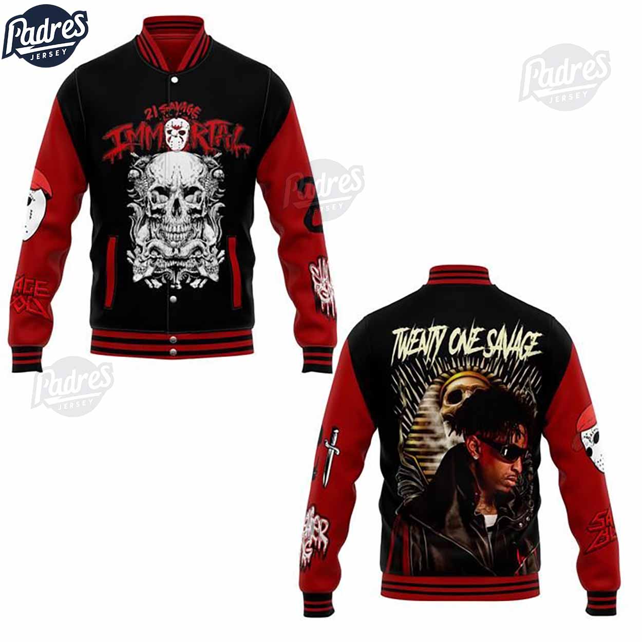 21 Savage Music Style Baseball Jacket For Fans