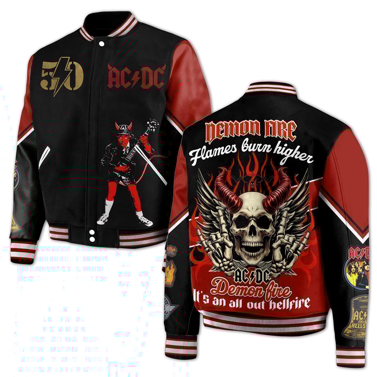 AC/DC Music Style Baseball Jacket For Fans