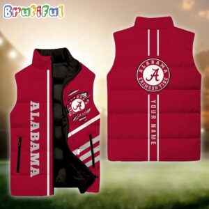 Alabama Crimson Tide NCAA Style Sleeveless Puffer Jacket For Fans