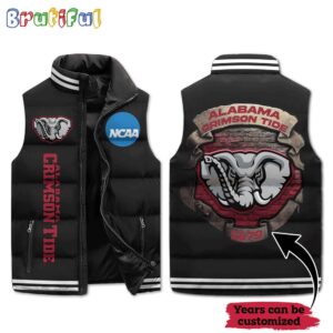 Alabama Crimson Tide NCAA Style Sleeveless Puffer Jacket For Fans