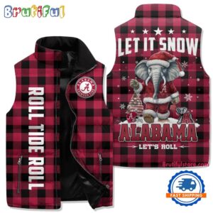 Alabama Crimson Tide NCAA Style Sleeveless Puffer Jacket For Fans
