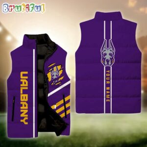 Albany Great Danes NCAA Style Sleeveless Puffer Jacket For Fans