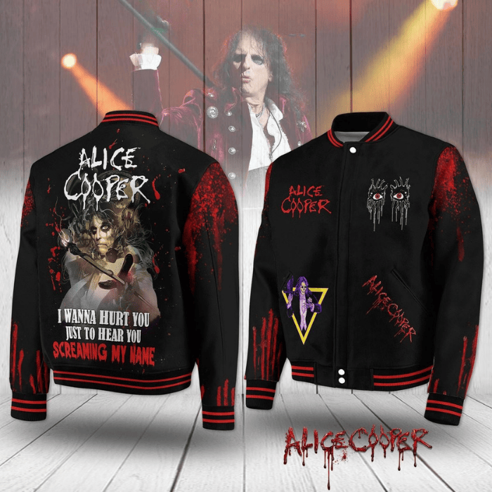 Alice Cooper Music Style Baseball Jacket For Fans