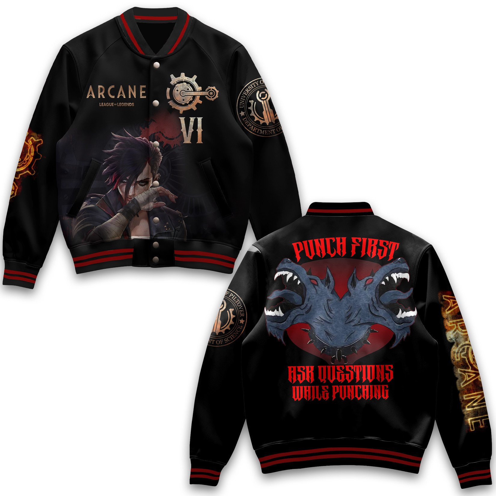 Arcane Jinx League Of Legends VI Games Style Baseball Jacket For Fans