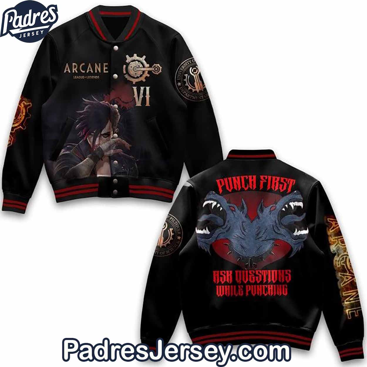 Arcane League of Legends TV Series Style Baseball Jacket For Fans