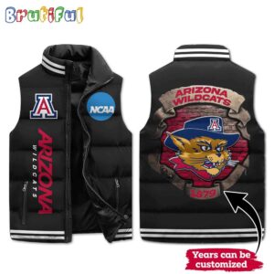 Arizona Wildcats NCAA Style Sleeveless Puffer Jacket For Fans