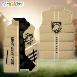 Army Black Knights NCAA Style Sleeveless Puffer Jacket For Fans