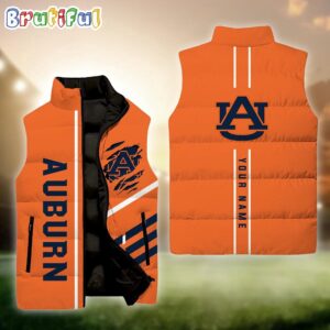 Auburn Tigers NCAA Style Sleeveless Puffer Jacket For Fans