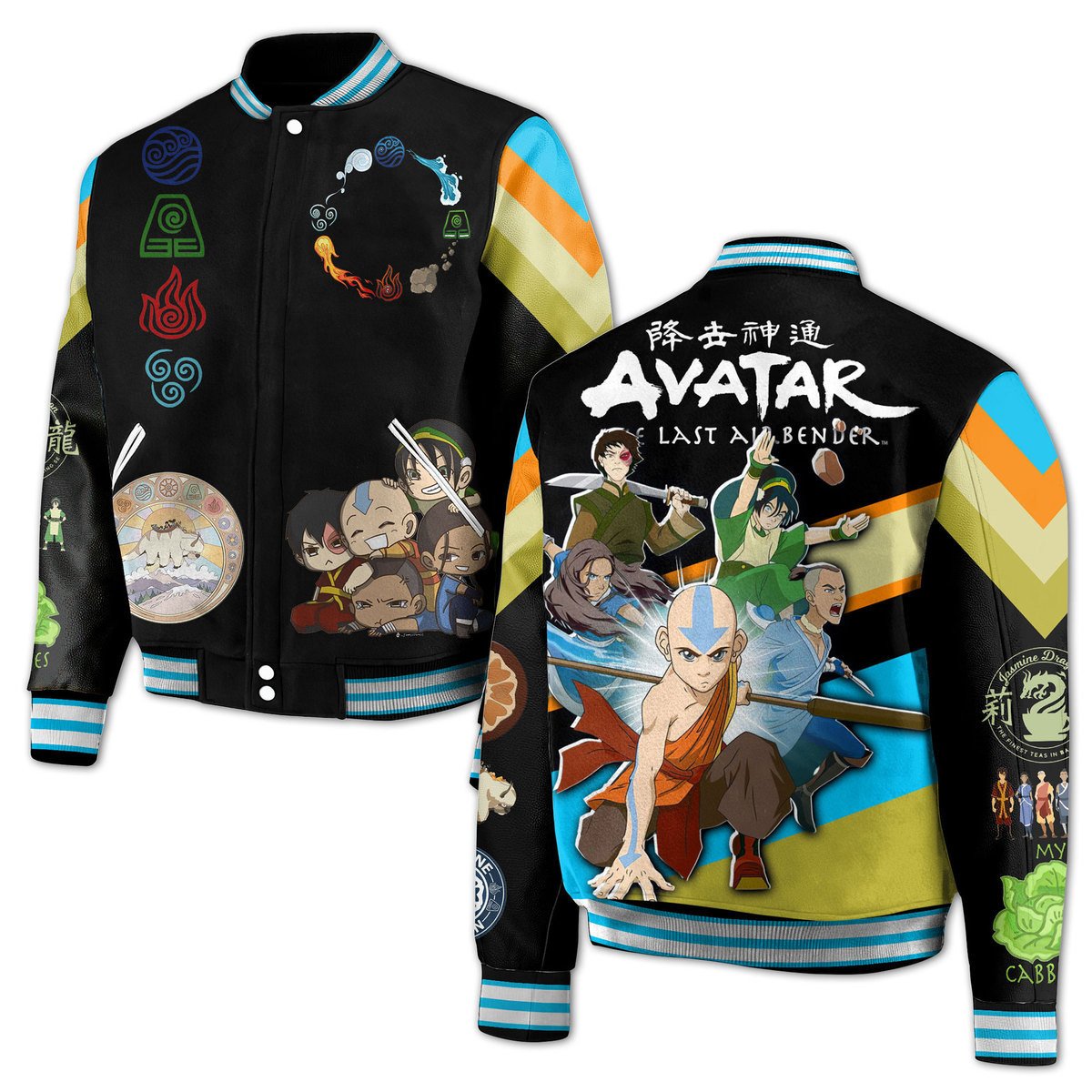 Avatar the Last Airbender Cartoon Style Baseball Jacket For Fans
