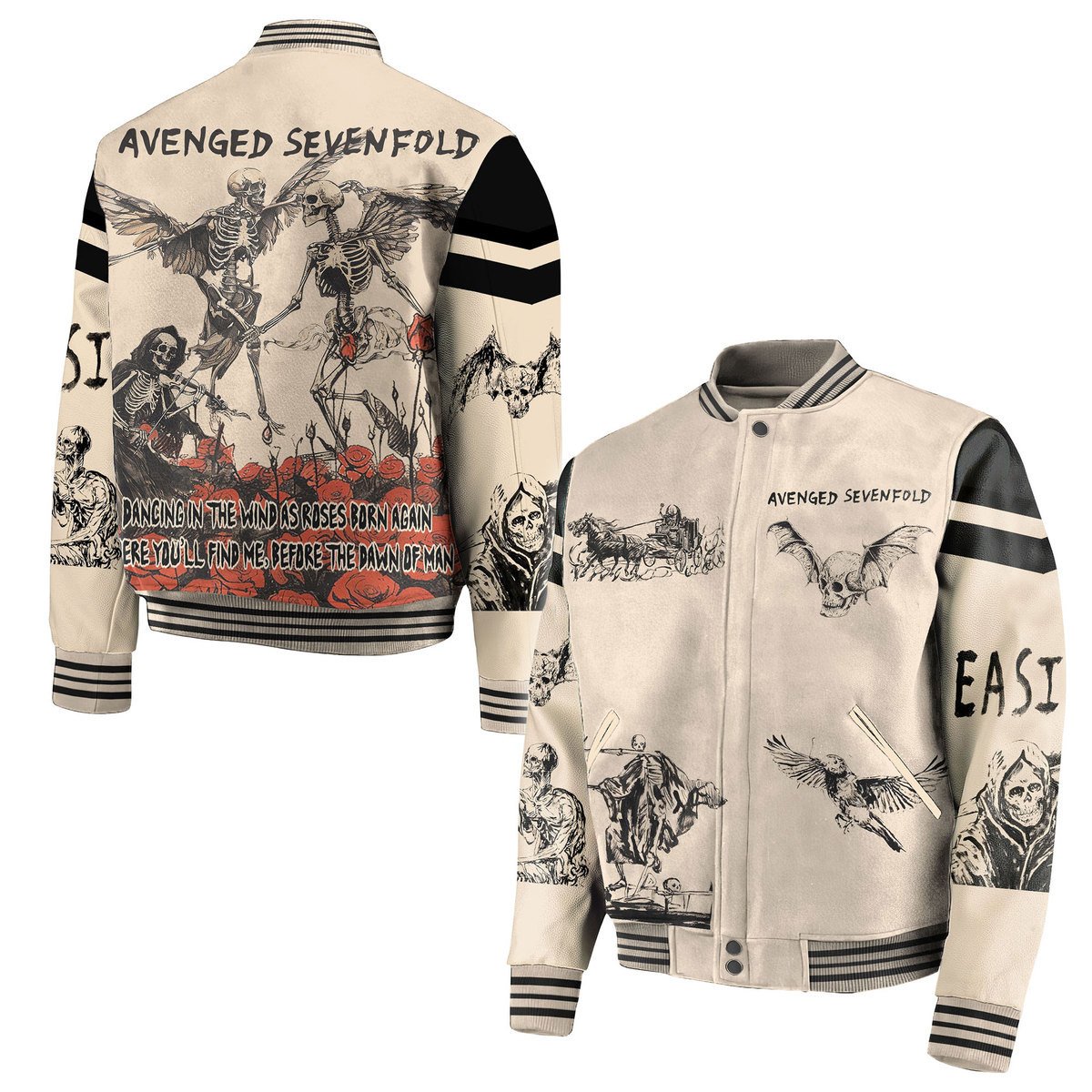 Avenged Sevenfold Music Style Baseball Jacket For Fans