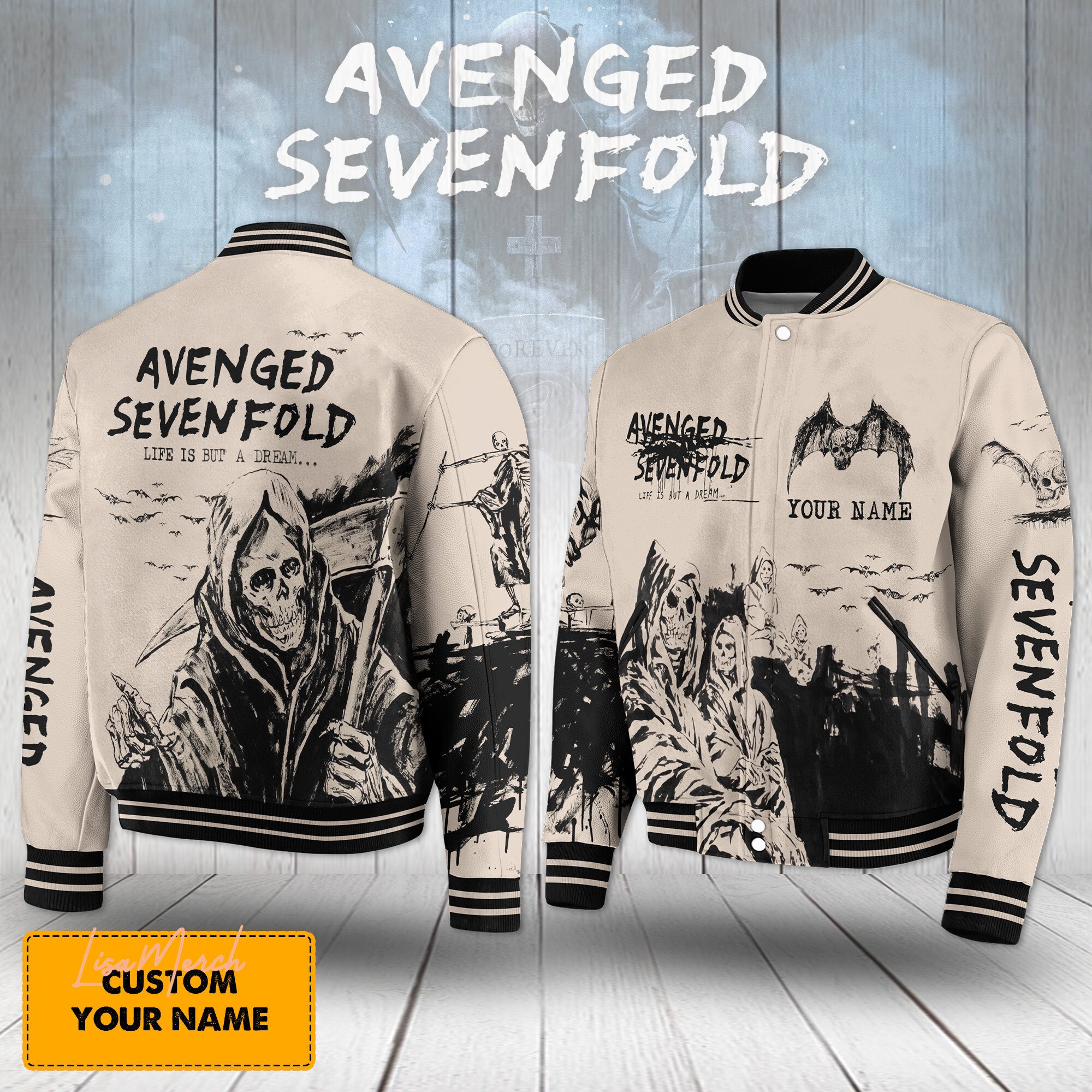 Avenged Sevenfold Music Style Baseball Jacket For Fans