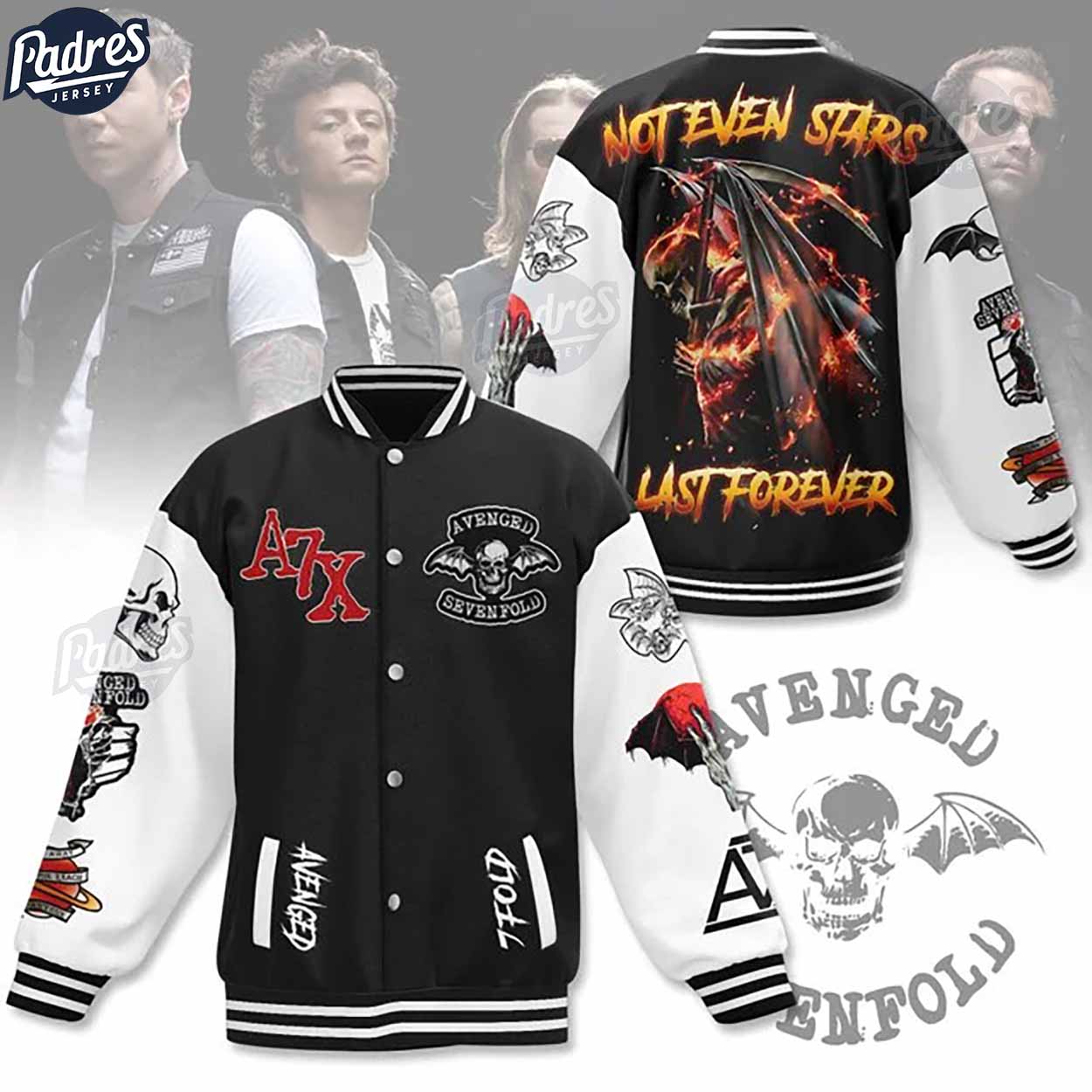 Avenged Sevenfold Music Style Baseball Jacket For Fans