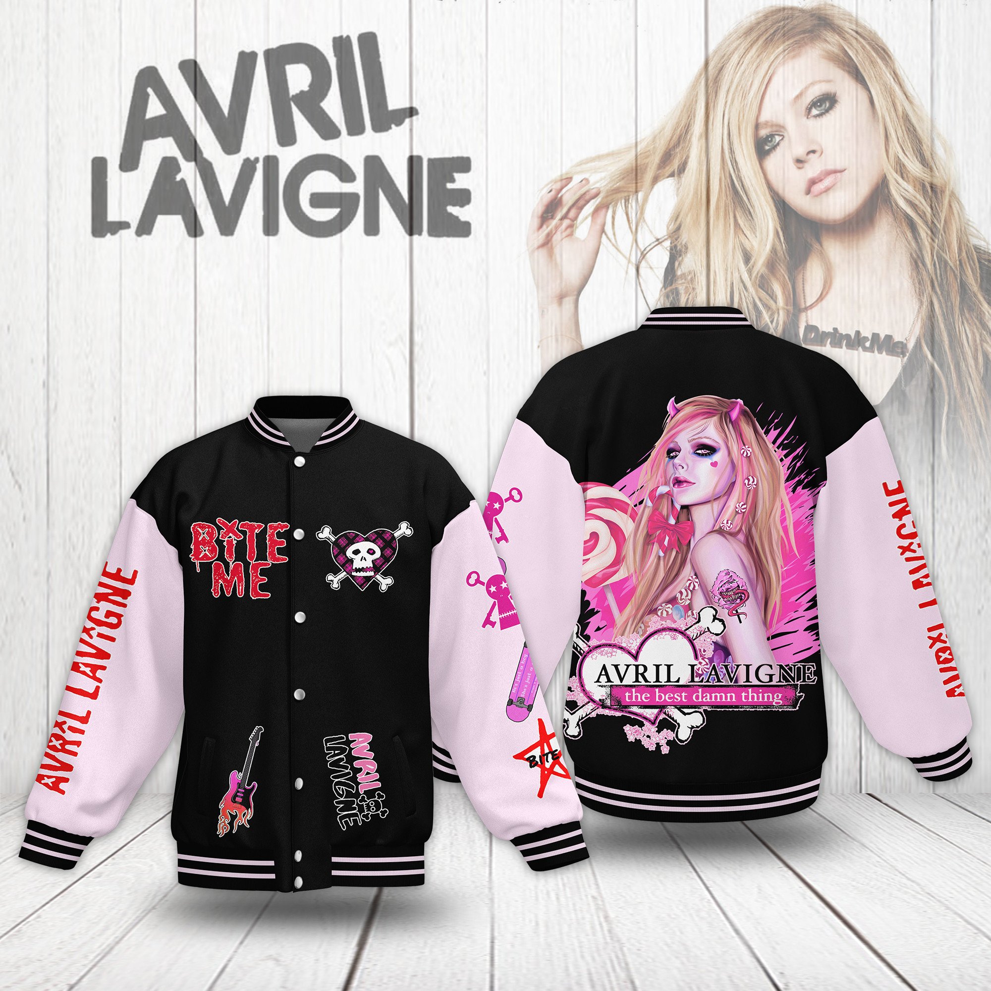 Avril Lavigne Music Style Baseball Jacket For Fans