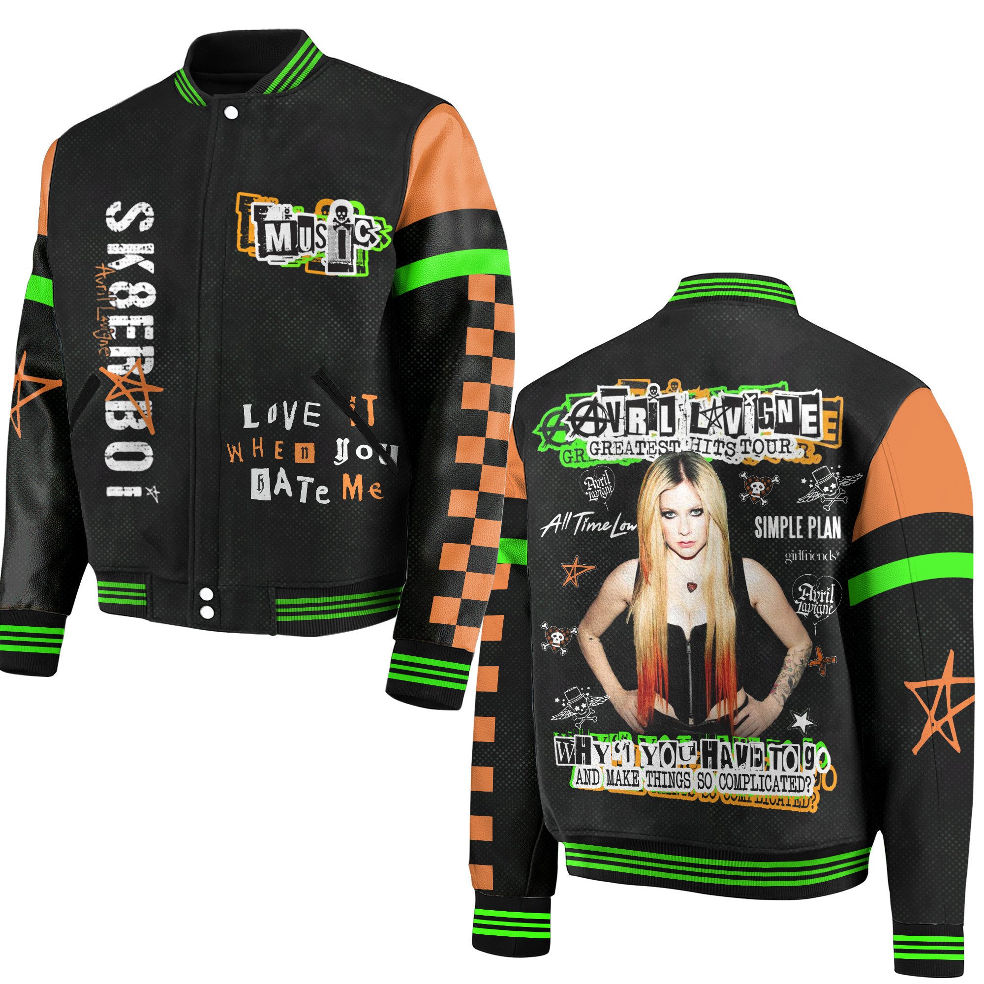 Avril Lavigne Music Style Baseball Jacket For Fans