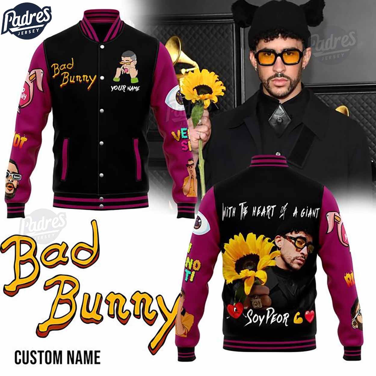 Bad Bunny Music Style Baseball Jacket For Fans