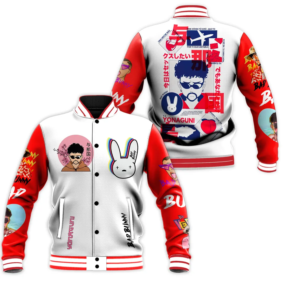 Bad Bunny Music Style Baseball Jacket For Fans