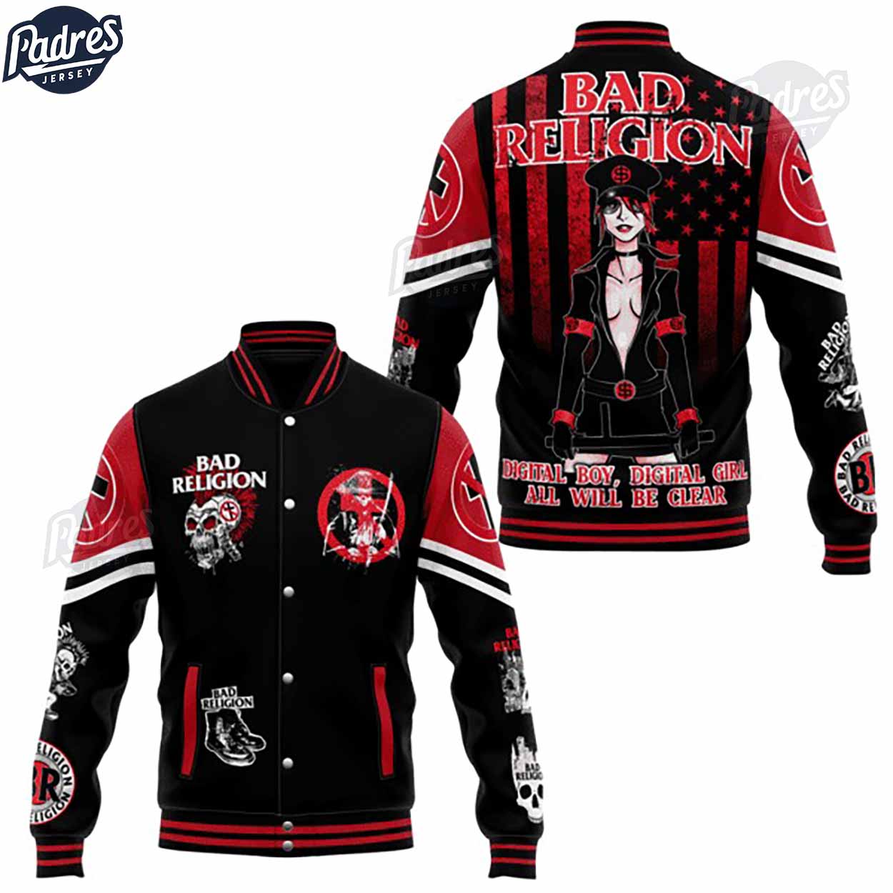 Bad Religion Music Style Baseball Jacket For Fans