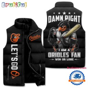 Baltimore Orioles MLB Style Sleeveless Puffer Jacket For Fans