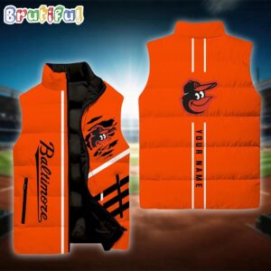 Baltimore Orioles MLB Style Sleeveless Puffer Jacket For Fans