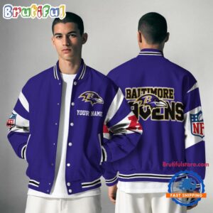 Baltimore Ravens NFL Style Baseball Jacket For Fans